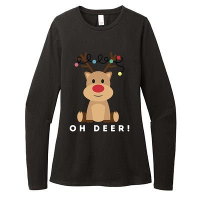 Christmas Reindeer Oh Deer Christmas Lights Gift Womens CVC Long Sleeve Shirt