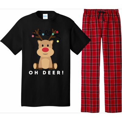 Christmas Reindeer Oh Deer Christmas Lights Gift Pajama Set