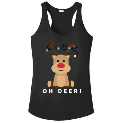 Christmas Reindeer Oh Deer Christmas Lights Gift Ladies PosiCharge Competitor Racerback Tank