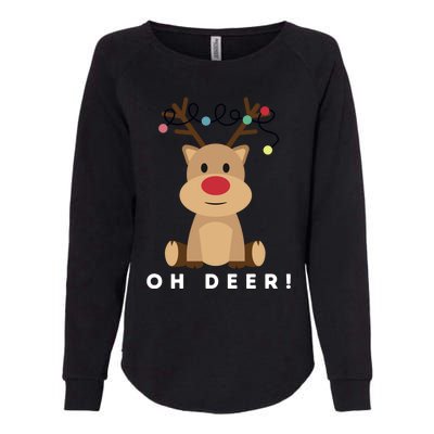 Christmas Reindeer Oh Deer Christmas Lights Gift Womens California Wash Sweatshirt