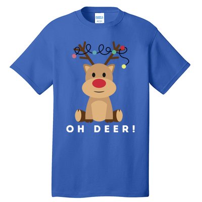 Christmas Reindeer Oh Deer Christmas Lights Gift Tall T-Shirt