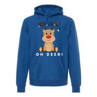 Christmas Reindeer Oh Deer Christmas Lights Gift Premium Hoodie