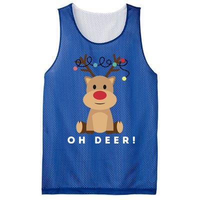 Christmas Reindeer Oh Deer Christmas Lights Gift Mesh Reversible Basketball Jersey Tank