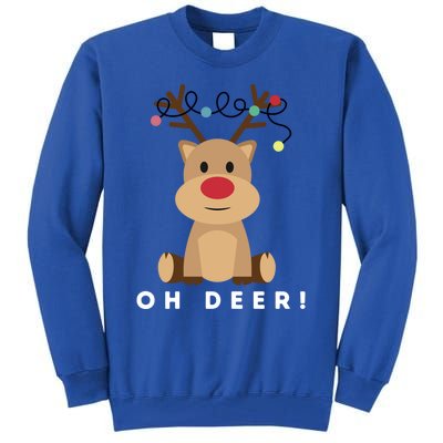 Christmas Reindeer Oh Deer Christmas Lights Gift Tall Sweatshirt