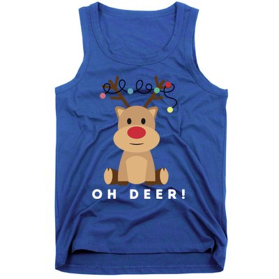 Christmas Reindeer Oh Deer Christmas Lights Gift Tank Top