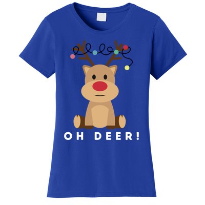 Christmas Reindeer Oh Deer Christmas Lights Gift Women's T-Shirt