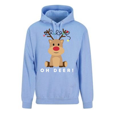 Christmas Reindeer Oh Deer Christmas Lights Gift Unisex Surf Hoodie