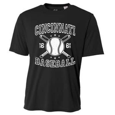 Cincinnati Retro Ohio Vintage Baseball Pride US State Cooling Performance Crew T-Shirt