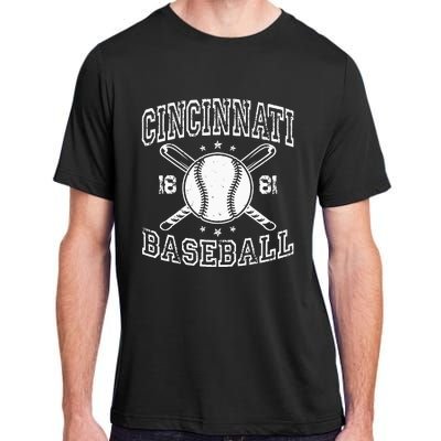 Cincinnati Retro Ohio Vintage Baseball Pride US State Adult ChromaSoft Performance T-Shirt