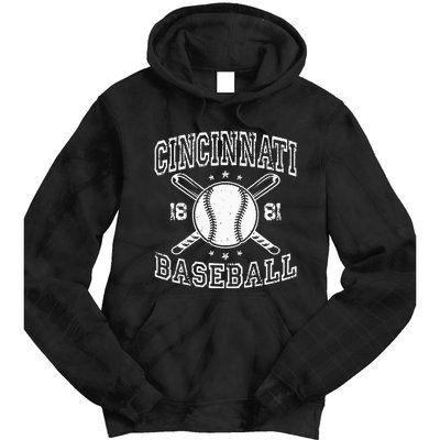 Cincinnati Retro Ohio Vintage Baseball Pride US State Tie Dye Hoodie