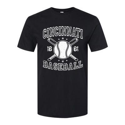 Cincinnati Retro Ohio Vintage Baseball Pride US State Softstyle® CVC T-Shirt