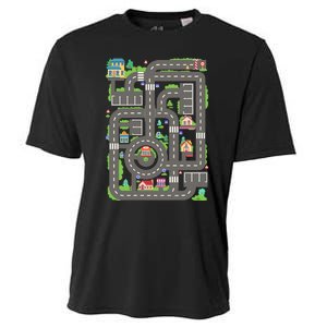 Car Road On Dad Back Fathers Day Play With Son Cooling Performance Crew T-Shirt