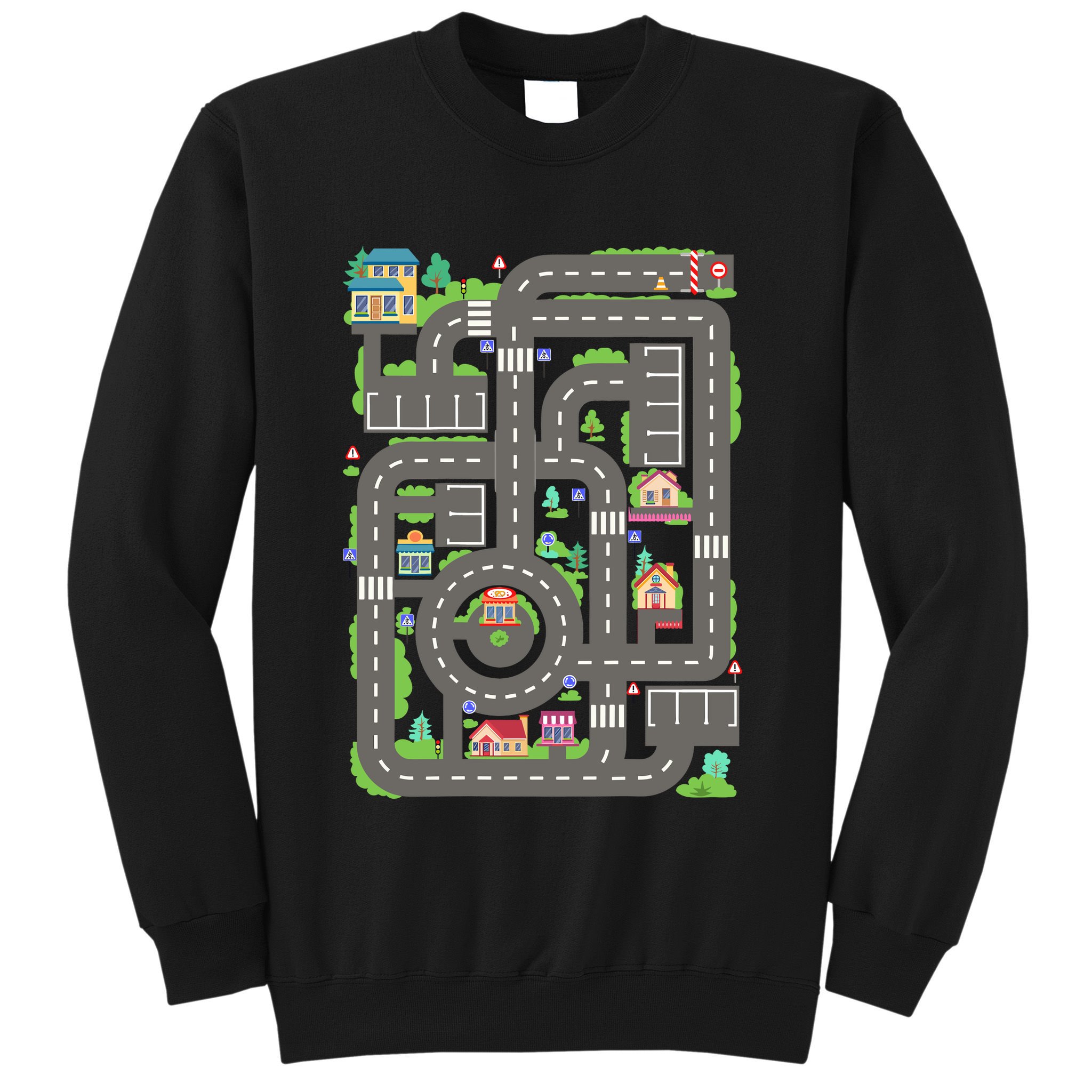 Car Road On Dad Back Fathers Day Play With Son Sweatshirt