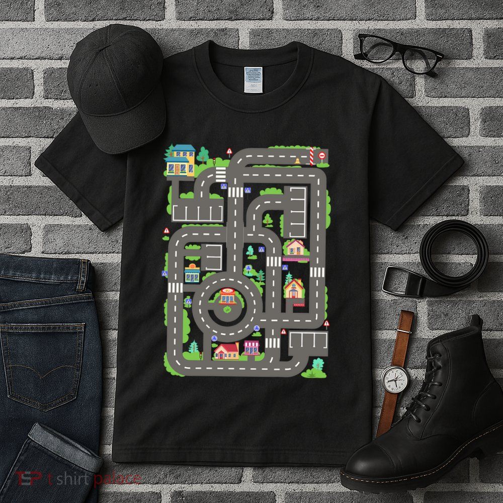 Car Road On Dad Back Fathers Day Play With Son Tall T-Shirt