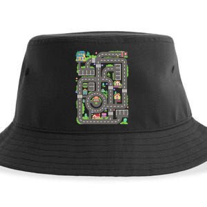 Car Road On Dad Back Fathers Day Play With Son Sustainable Bucket Hat