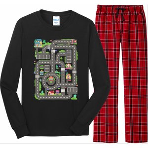 Car Road On Dad Back Fathers Day Play With Son Long Sleeve Pajama Set