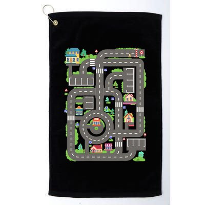 Car Road On Dad Back Fathers Day Play With Son Golf Towel