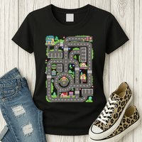 Car Road On Dad Back Fathers Day Play With Son Womens T-Shirt