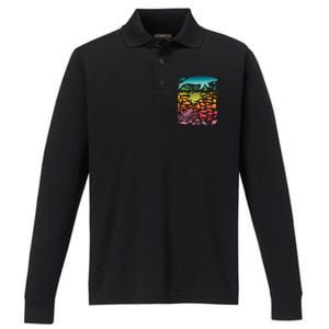 Cool Rainbow Ocean Sea Life Performance Long Sleeve Polo