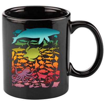 Cool Rainbow Ocean Sea Life 11oz C Handle Ceramic Mug