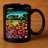 Cool Rainbow Ocean Sea Life 11oz C Handle Ceramic Mug
