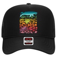 Cool Rainbow Ocean Sea Life Trucker Hat