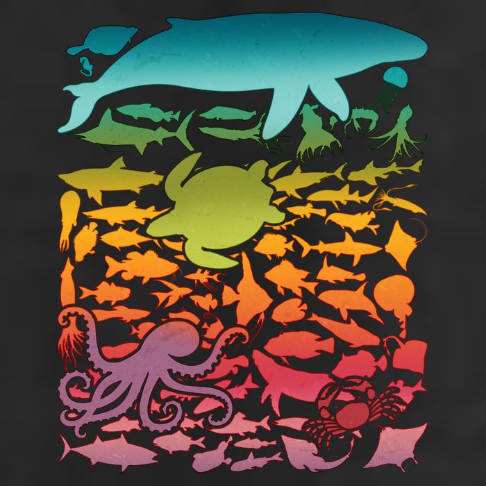 Cool Rainbow Ocean Sea Life Trucker Hat