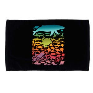 Cool Rainbow Ocean Sea Life Microfiber Hand Towel