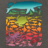 Cool Rainbow Ocean Sea Life Cotton Canvas Backpack