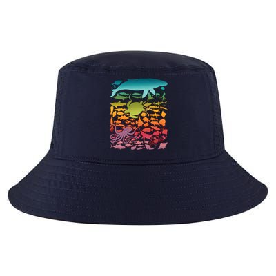 Cool Rainbow Ocean Sea Life Cool Comfort Performance Bucket Hat