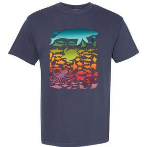 Cool Rainbow Ocean Sea Life Garment-Dyed Heavyweight T-Shirt