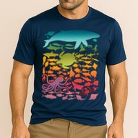 Cool Rainbow Ocean Sea Life Cooling Performance Crew T-Shirt