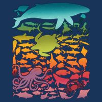 Cool Rainbow Ocean Sea Life Cooling Performance Crew T-Shirt