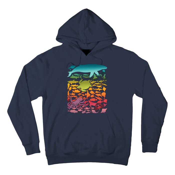 Cool Rainbow Ocean Sea Life Hoodie