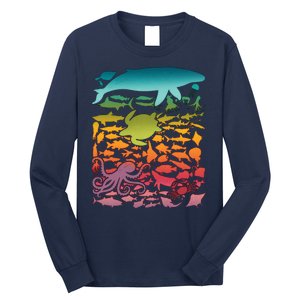 Cool Rainbow Ocean Sea Life Long Sleeve Shirt