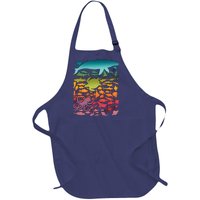 Cool Rainbow Ocean Sea Life Full-Length Apron With Pockets