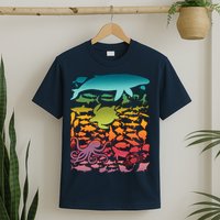 Cool Rainbow Ocean Sea Life T-Shirt