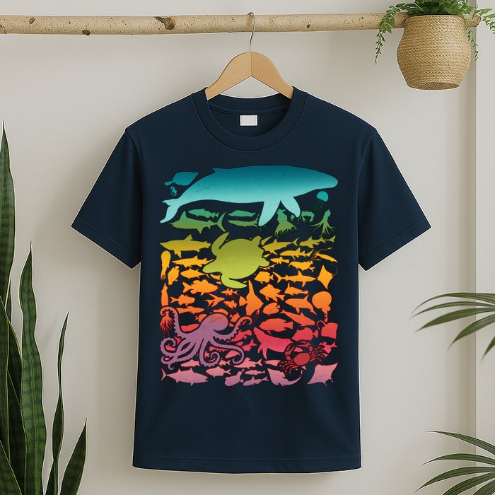 Cool Rainbow Ocean Sea Life T-Shirt