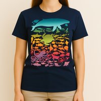 Cool Rainbow Ocean Sea Life T-Shirt