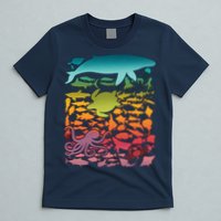 Cool Rainbow Ocean Sea Life T-Shirt