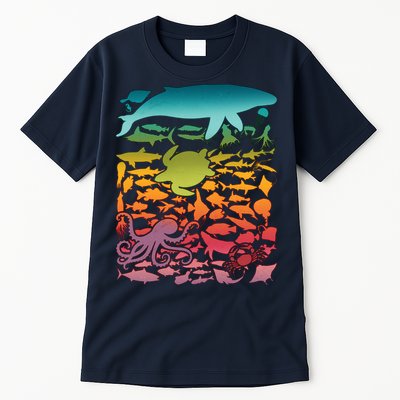 Cool Rainbow Ocean Sea Life Tall T-Shirt