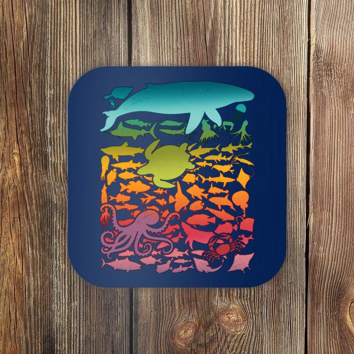 Cool Rainbow Ocean Sea Life Coaster