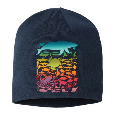 Cool Rainbow Ocean Sea Life Sustainable Beanie