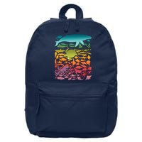 Cool Rainbow Ocean Sea Life 16 in Basic Backpack