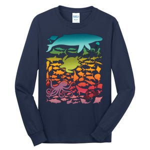 Cool Rainbow Ocean Sea Life Tall Long Sleeve T-Shirt