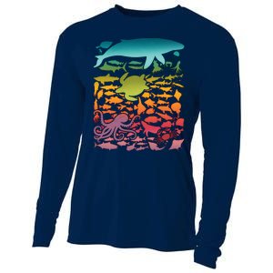 Cool Rainbow Ocean Sea Life Cooling Performance Long Sleeve Crew