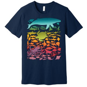 Cool Rainbow Ocean Sea Life Premium T-Shirt