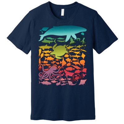 Cool Rainbow Ocean Sea Life Premium T-Shirt