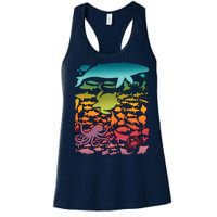 Cool Rainbow Ocean Sea Life Women's Racerback Tank