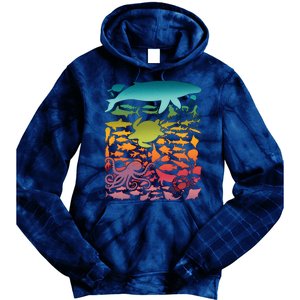 Cool Rainbow Ocean Sea Life Tie Dye Hoodie